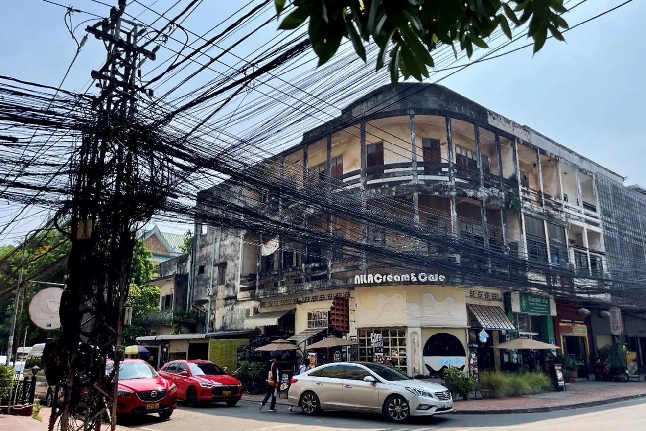 A street corner in Laos